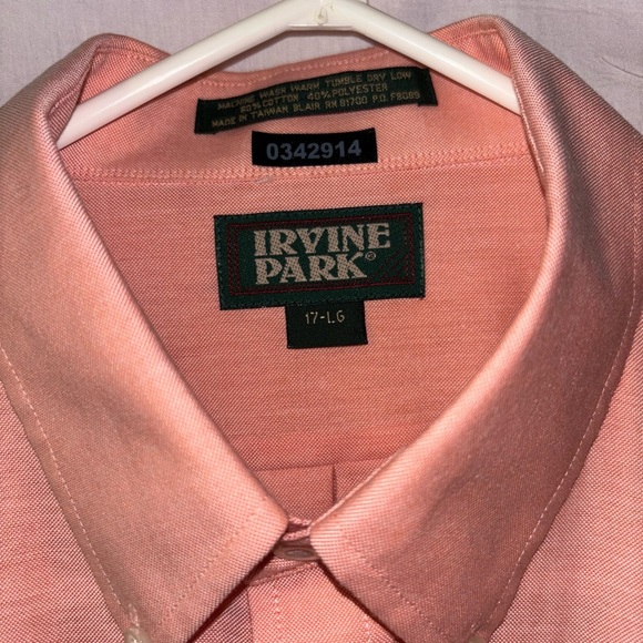 Casual Peach Button Down Shirt with Classic Collar - Picture 2 of 11